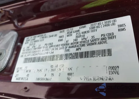 2016 Lincoln Mkc Reserve z USA, uszkodzony, nr VIN 5LMTJ3DH7GUJ18134